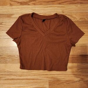 Ribbed Rust Crop Top